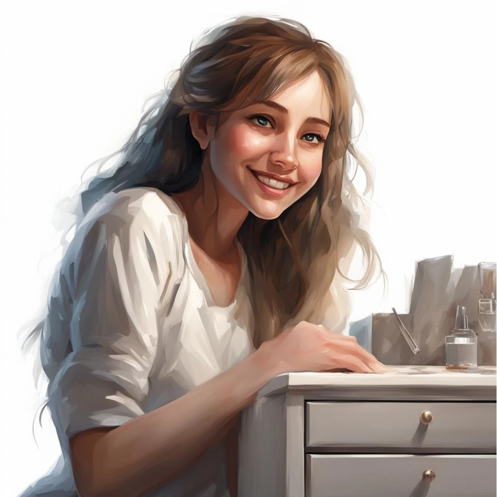 Дівчинка задоволена гарантійним обслуговуванням туалетного столика