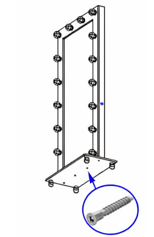 Кріплення конфірматами підставки дзеркала