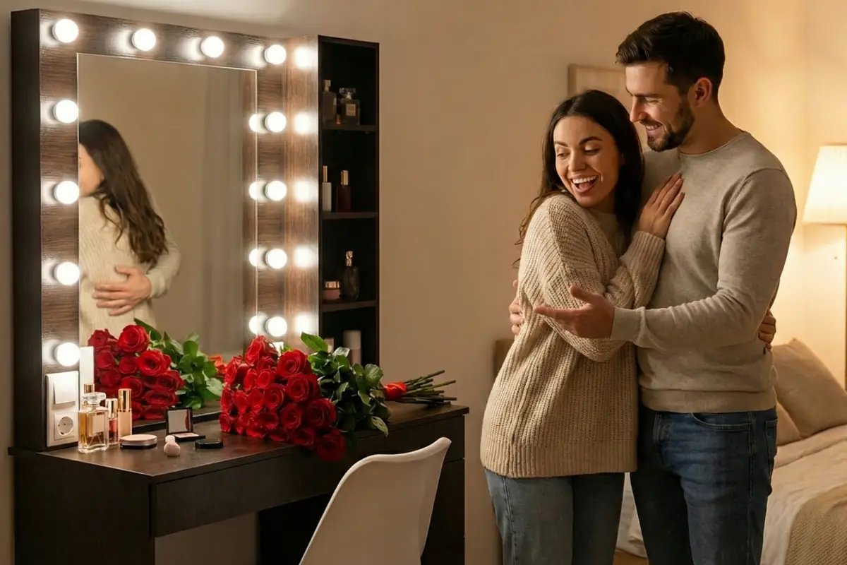 Макіяжний столик найкращий подарунок коханій на день святого Валентина 14 лютого